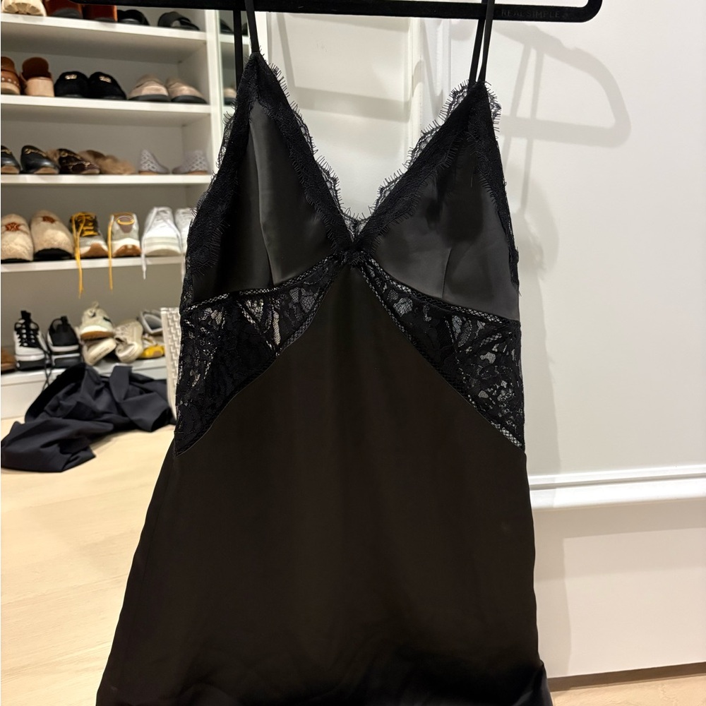 Women’s Jonathan Simkhai NoghtNight black satin and lace dress size XS